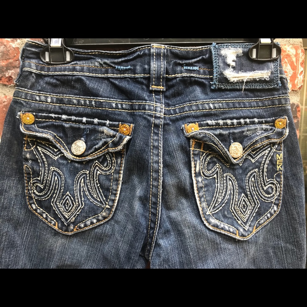 MEK Oaxaca, designer boot cut jeans, size 26